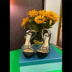 betsey johnson rose flower wood clog sandals